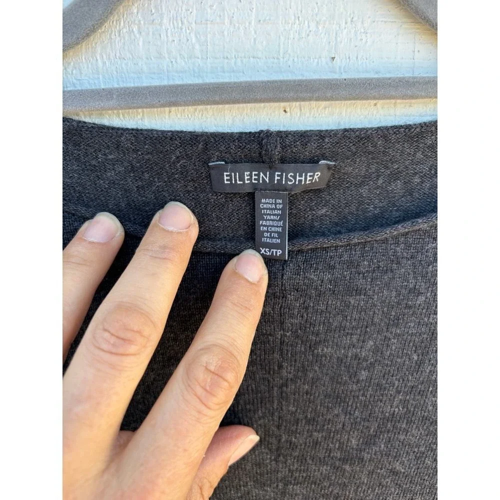 Eileen Fisher Merino Wool Sweater Dress Long Sleeve Charcoal Gray –‎ Women's XS